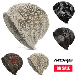 Thin Beanie Hats Tree Of With Triquetra And Futhark Hat Bonnet Skullies Beanies Caps Men Women's Earmuff