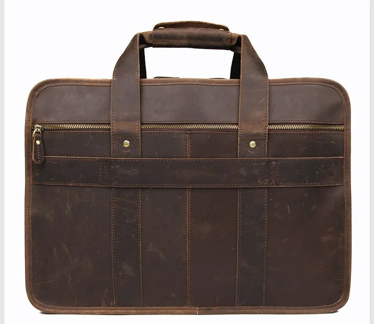15.6″ Vintage Leather Briefcase For Men