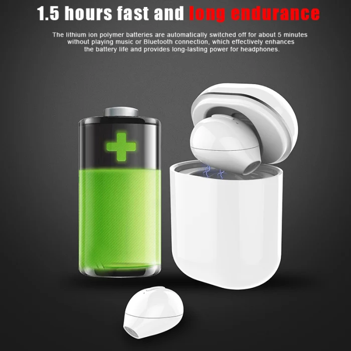 Bluetooth гарнитура невидимая в уши Беспроводная стерео V4.2 гарнитура с 260 mAh зарядным устройством GV99