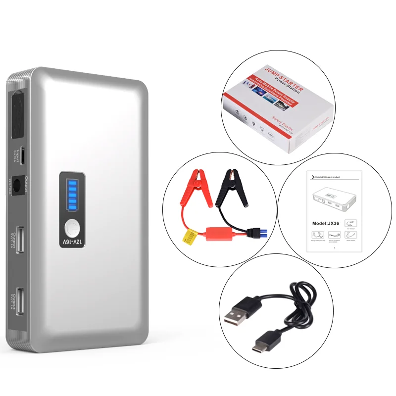 Simple Ver Sliver Автомобильное зарядное устройство для автомобиля Booster 28000mAh 12V автомобильный стартер - Цвет: Simple Ver Sliver