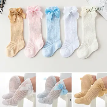 

Baby Infant Girl Non-Slip Socks Knee High Lace Princess Socks Long Tube Booties Non-Slip Knee High Lace Princess