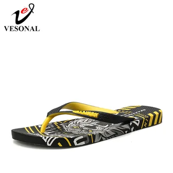 

2020 Summer Graffiti Print Slippers Men Shoes Flip Flops Slipers Male Hip Hop Street Beach Slipers Casual Flip-flops