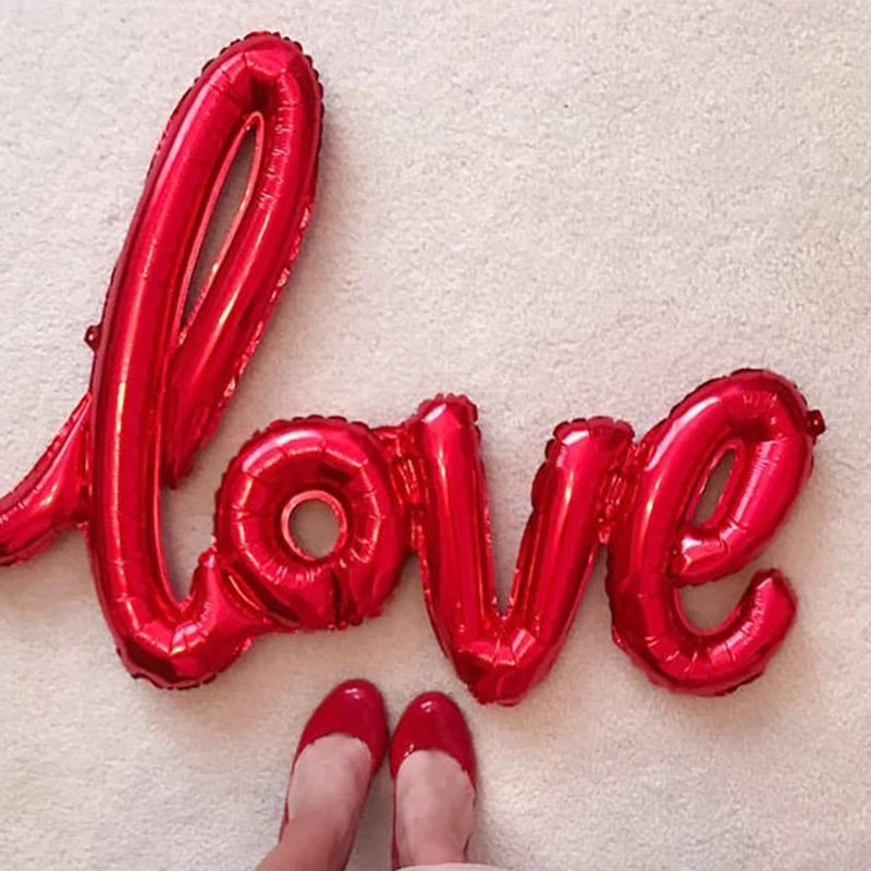 Креативные воздушные шары из фольги с надписью LOVE праздничные на день рождения