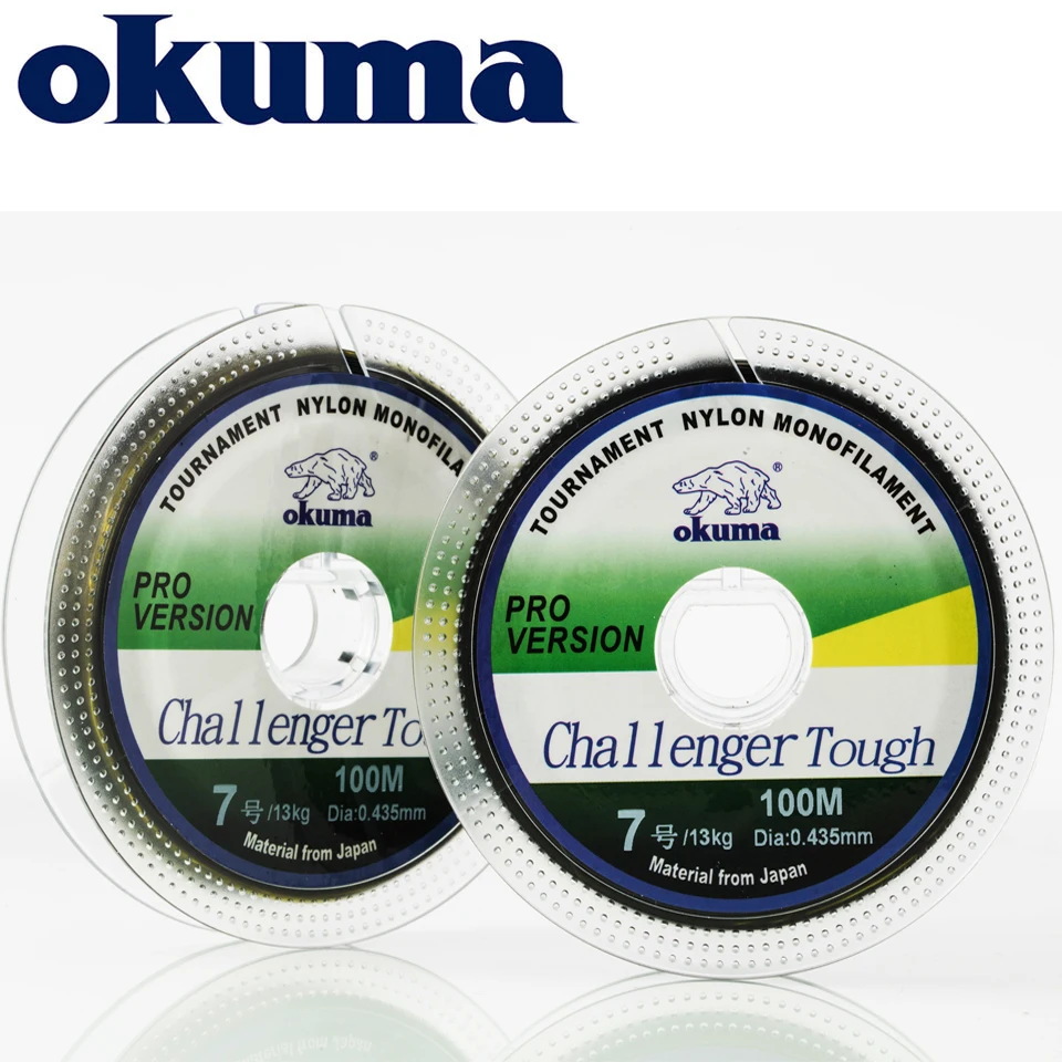 Нейлоновая Леска OKUMA 100 м/500 м/1000 м Мононить из нейлона японский материал 100%