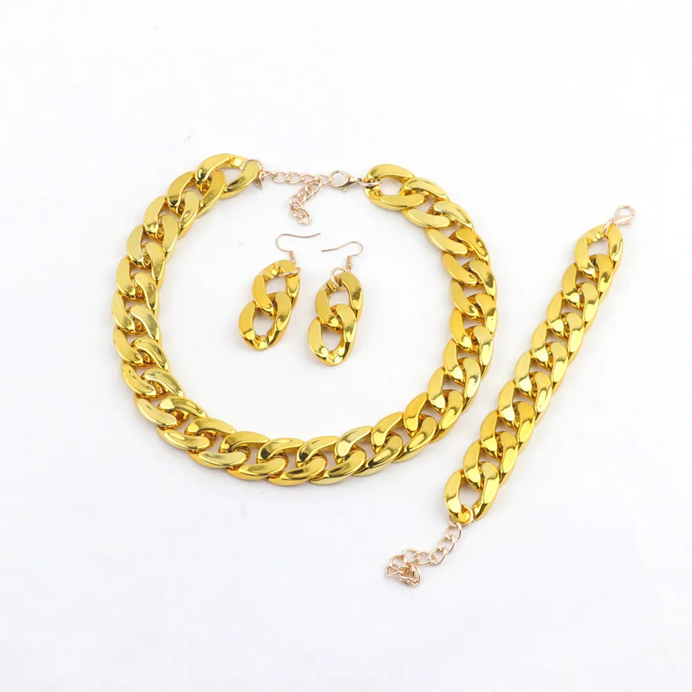 H4f6d12d1608946d1a9d8b4f017f550a3q New Acrylic Long Chain Necklace Earrings For Women Colorful Resin Chain Collar Pendant Necklaces Fashion Jewelry Mallzona