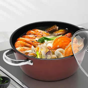 

26cm Household Binaural Soup Pot Household Multi-Function Non-Stick Pan Induction Cooker Soup Pot High Soup Pot