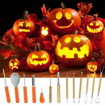 

TTLIFE 14PCS Pumpkin Carving Tool Set Professional Lanterns Maker Stainless Steel Halloween Celebrating with Bag Halloween Tools