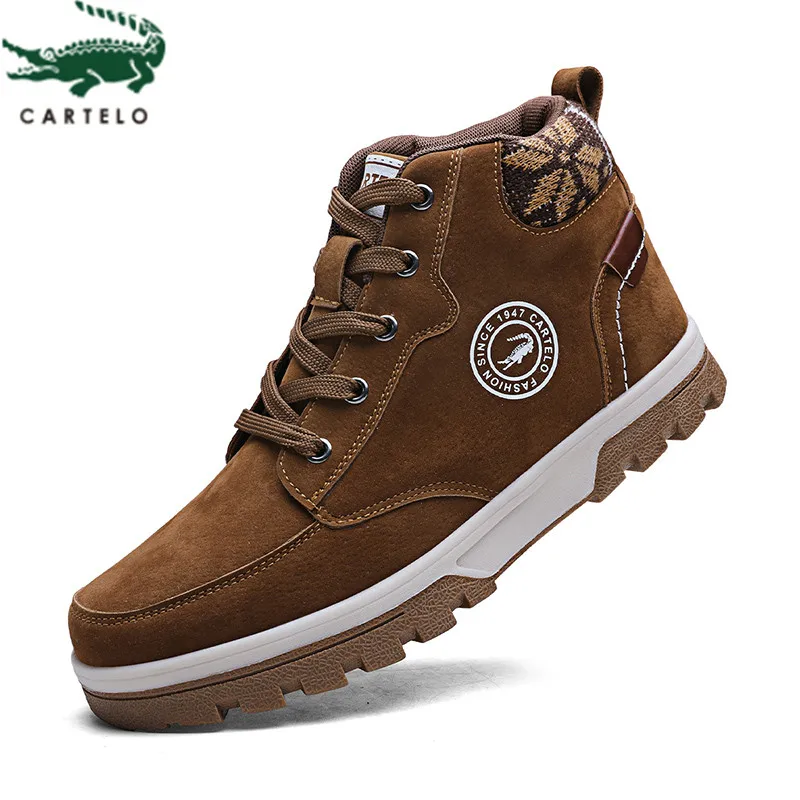 

CARTELO Martin boots men's boots retro casual shoes men's outdoor tooling boots warm wear non-slip high boots men