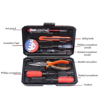 

Hand Tool Set General Household Hand Tool Kit with Plastic Toolbox Storage Case Screwdriver Knife