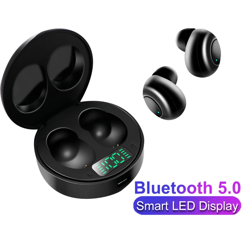 J1 TWS Bluetooth наушники V5.0 беспроводной светодиодный дисплей питания мини наушники стерео звук полностью совместимые Спортивные Беспроводные гарнитуры