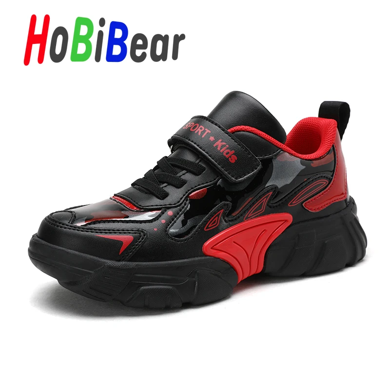 HOBIBEAR/Детская спортивная обувь для мальчиков; детская обувь для бега на липучке; модная школьная обувь для больших мальчиков; светильник; спортивная обувь для детей
