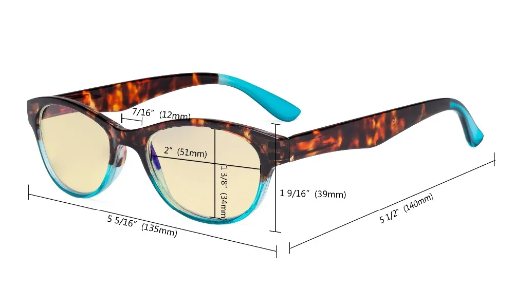 TM074D Eyekepper, женский синий светильник, блокирующие очки для чтения с желтыми фильтрующими линзами
