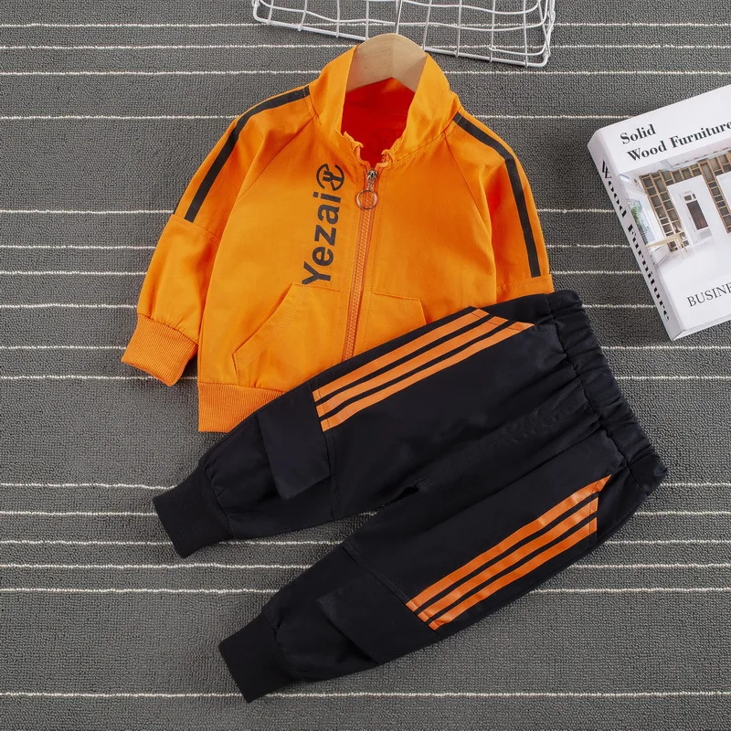 

Spring Autumn Boy Zipper Jacket Children's Children's Clothing Letter Stitching Cotton Sports Suit Fashion Boy Baby Tracksuits