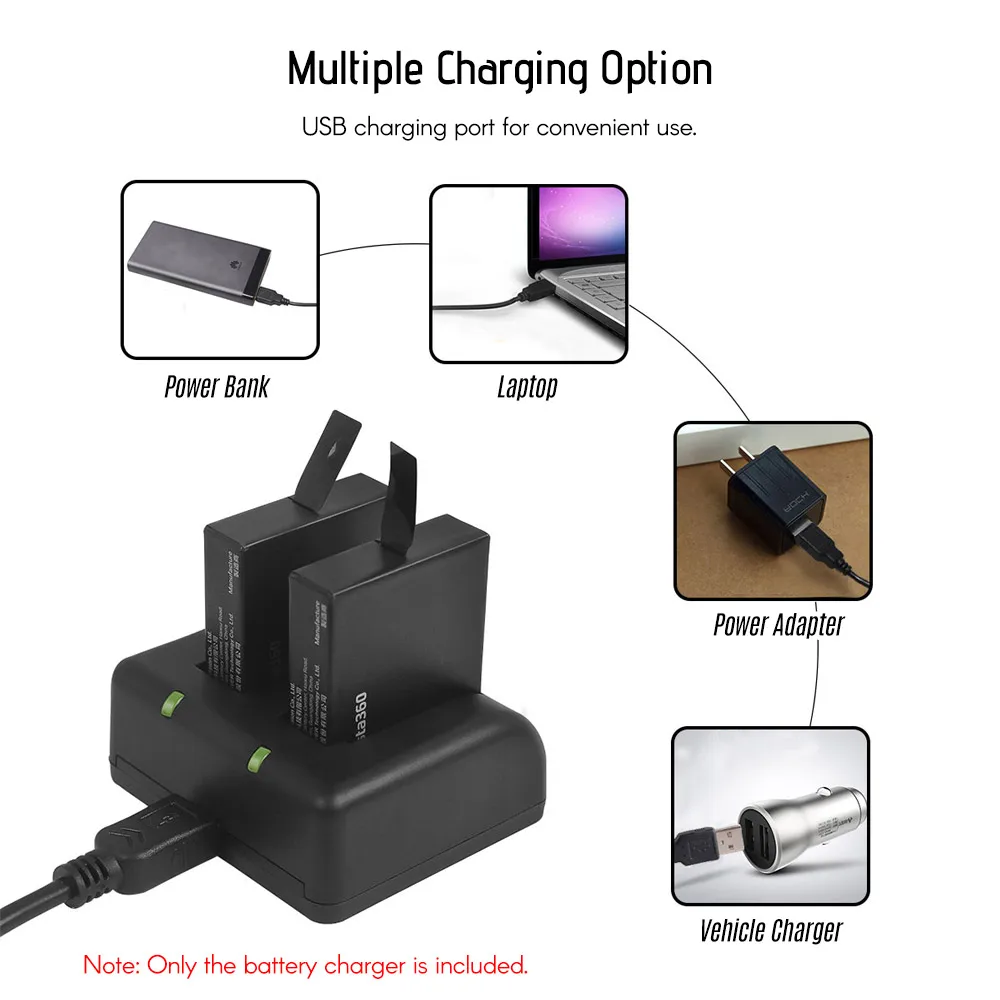 Портативный двойной USB зарядное устройство для камеры с индикатором usb-кабель со светом для Insta360 One X аксессуары для камеры
