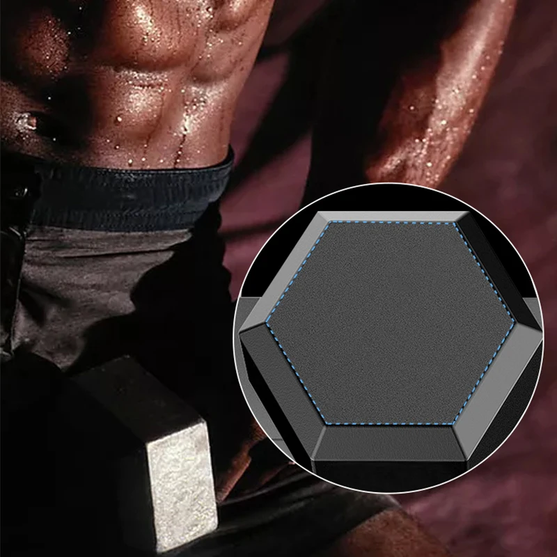 Six Corner Fixed Dumbbells Men with Rubber Cover for Fitness Bodybuilding (Single)