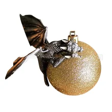  Christmas Double-sided Cartoon Dinosaur Acrylic Pendant Christmas Tree Decoration Dragon Sculptures Home Decorations 