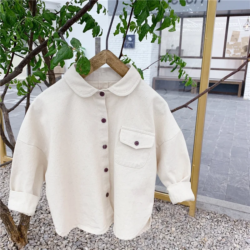Fashion Baby Girl Boy Shirt Cotton Infant Toddler Child Blouse Thick Loose Outwear Spring Autumn Baby Casual Clothes 1-7Y
