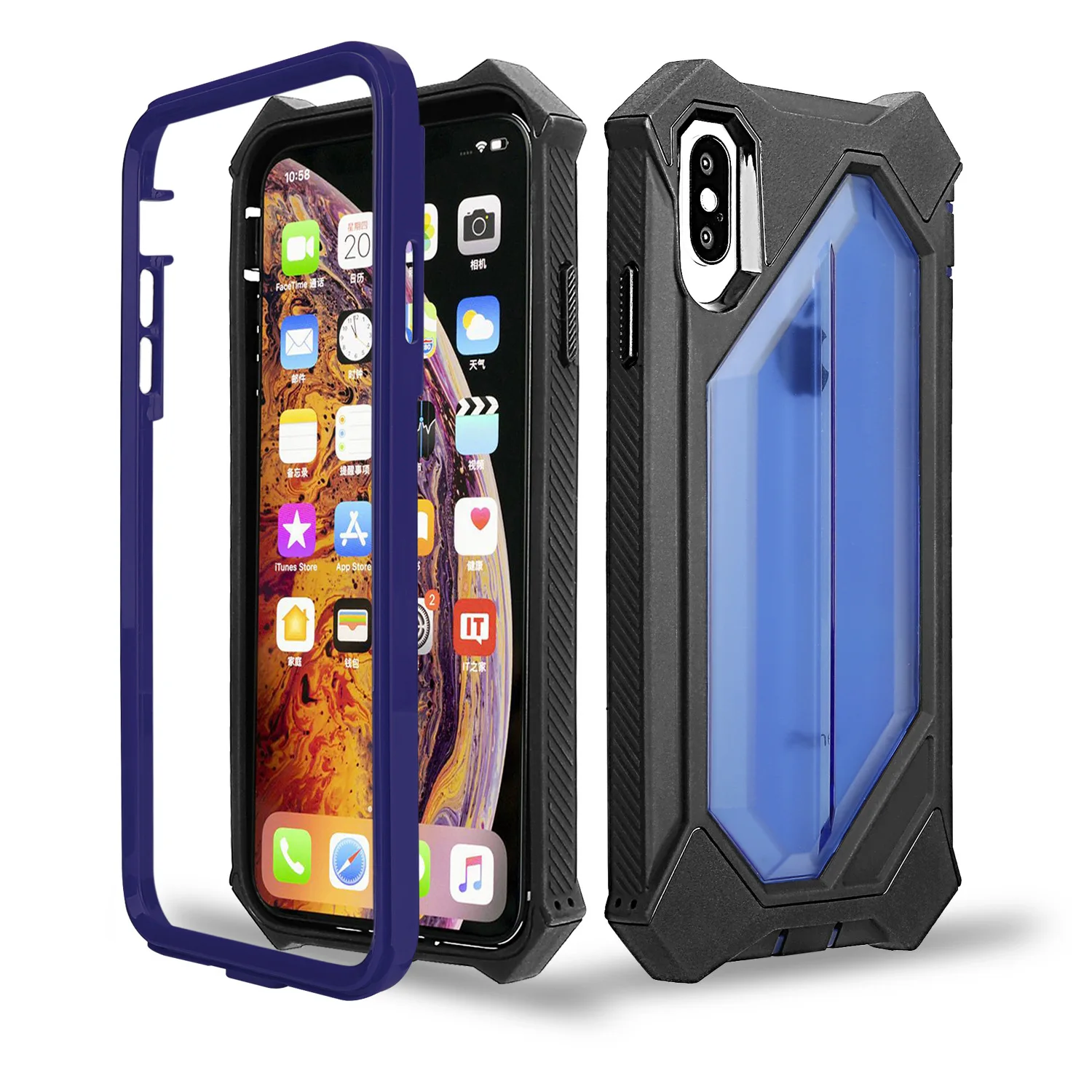 

Applicable Foreign Trade Transparent Phone Case Europe And America Apple Air Bag Drop-resistant Cell Phone Case iPhone Three-in-