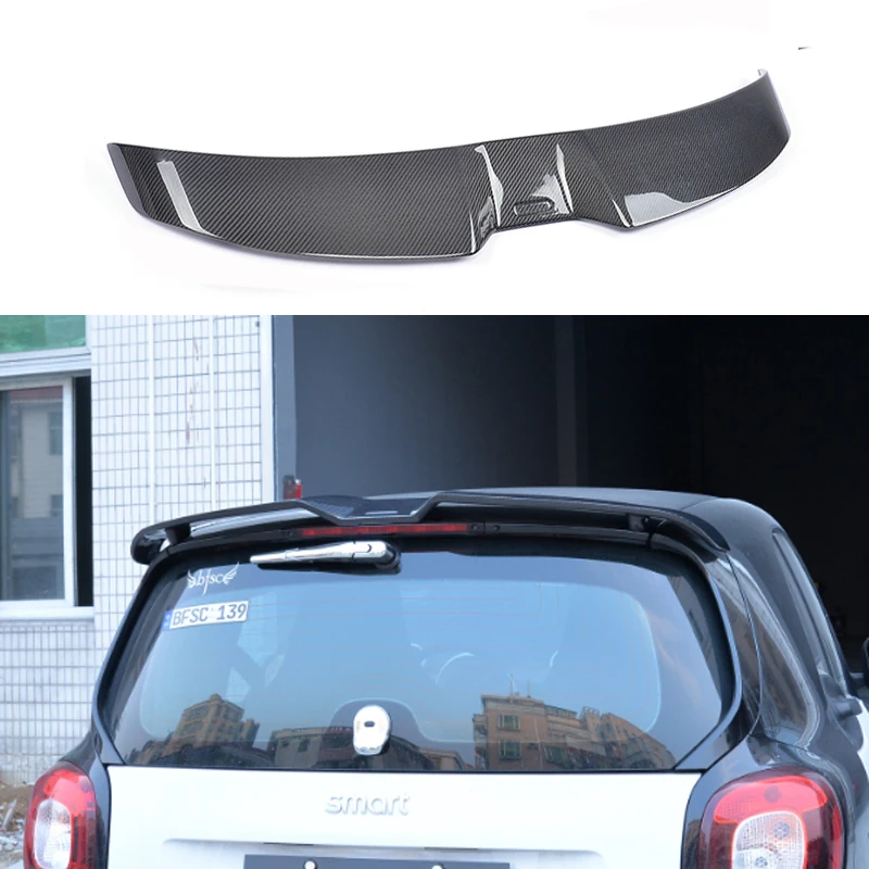 

Carbon Fiber Exterior Rear Spoiler Tail Trunk Boot Wing Decoration For Merced-Benz Smart Fortwo Fourfour 453 Spoiler 2016-2018