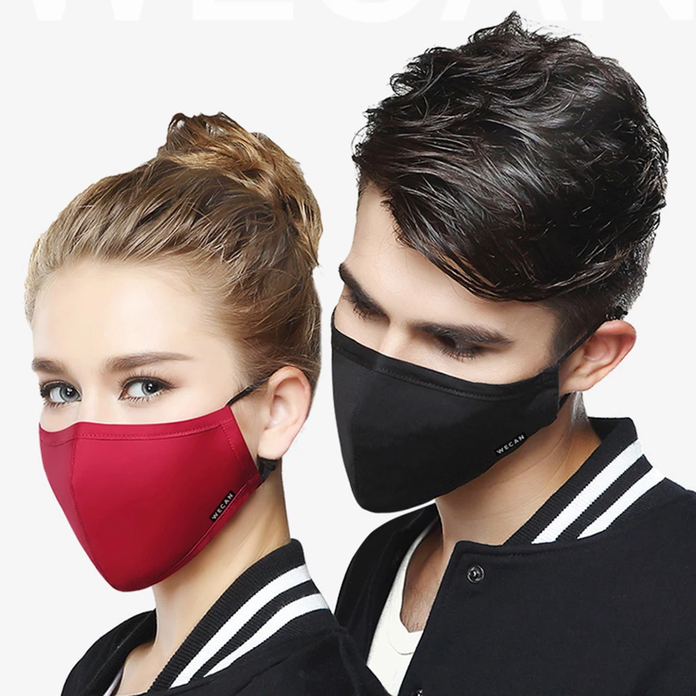 Kpop Cotton Black Mask mouth face Mask Anti PM2.5 dust Mouth Mask with 6pcs Activated Carbon Filter korean Mask Fabric Face Mask 2