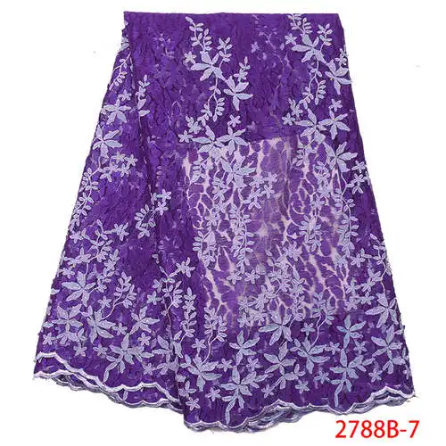 Дизайн нигерийская кружевная ткань вышивка Гипюр кружево Высокое качество африканская ткань для платья с камнем для вечерние GD2788B-4 - Цвет: picture-7