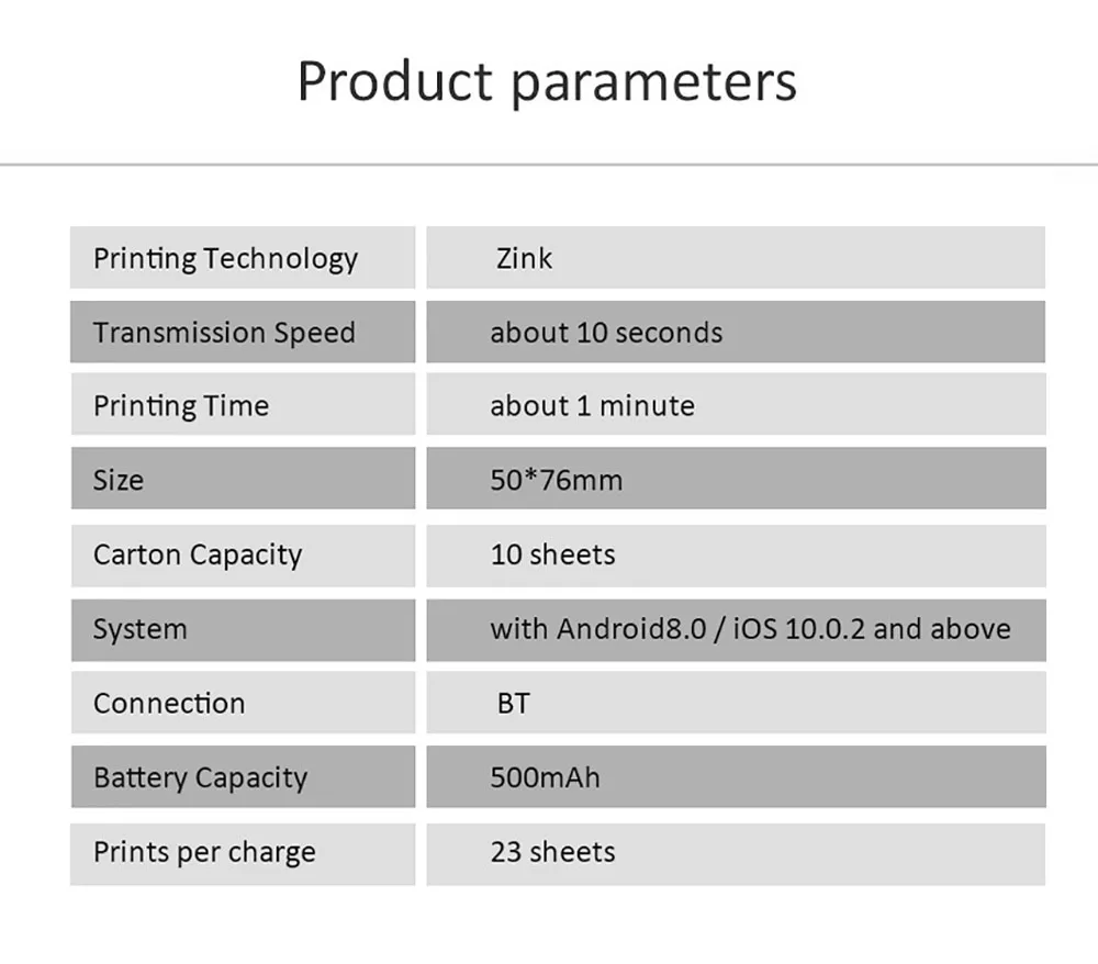 HUAWEI CV80 фотопринтер ZINK безчернильная печать AR Видео Печать BT DIY 313*490 dpi Портативный Смарт Карманный принтер