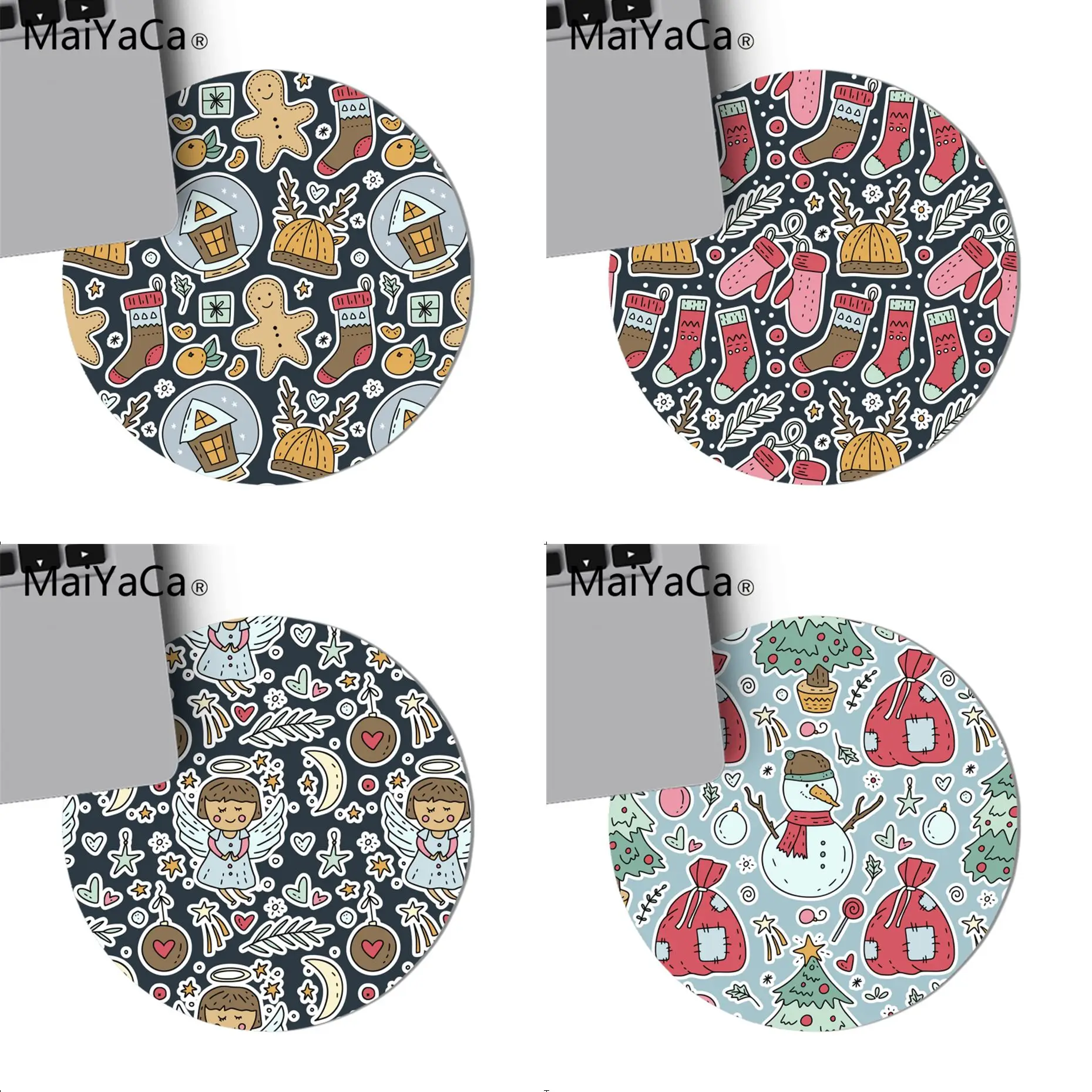 

MaiYaCa Christmas sock pattern Keyboard Gaming MousePads gamingÂ Mouse pad For PC Laptop Notebook 20x20cm gamer desk pad