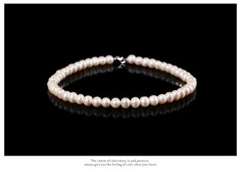

AAA7mm-8mm Nature Freshwater Pearl Perfect Round Necklace with 925 Sterling Silver Clasp Christmas Jewelry Gift Packing Z400