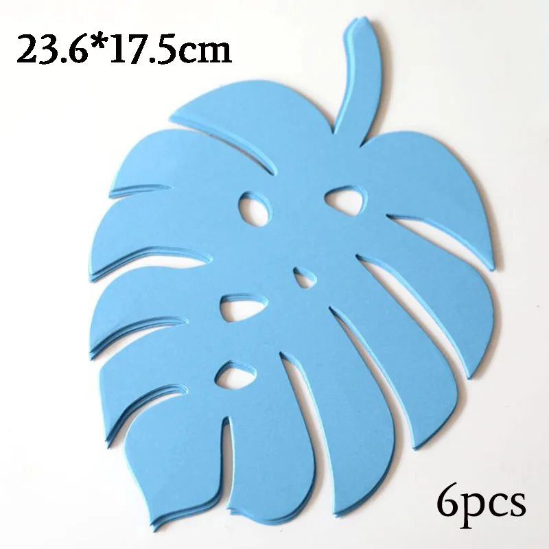 6pcs blue monstera 30 см DIY бумажные цветы искусственные розы свадебный фон день рождения стены декорация праздничные украшения Цветы для настенного декора - Цвет: 6pcs blue monstera