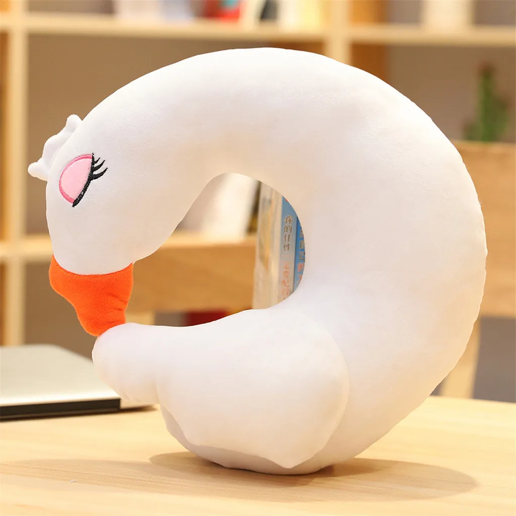 Multi-Color Comfortable Cartoon Duck Pattern U Shaped PP Cotton Travel Neck Pillow Support Headrest Cushion For Support Head