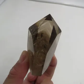 

108g Natural Dark Smoky Citrine Quartz Single Terminated Crystal Point Wand + Ghost Pyramid Mountain Layer inside Reiki Healing