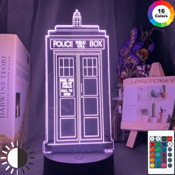 

3d Optical Led Night Light Lamp Doctor Who Call Box Nightlight for Kids Bedroom Decor Police Box Gift for Child Room Table Lamp