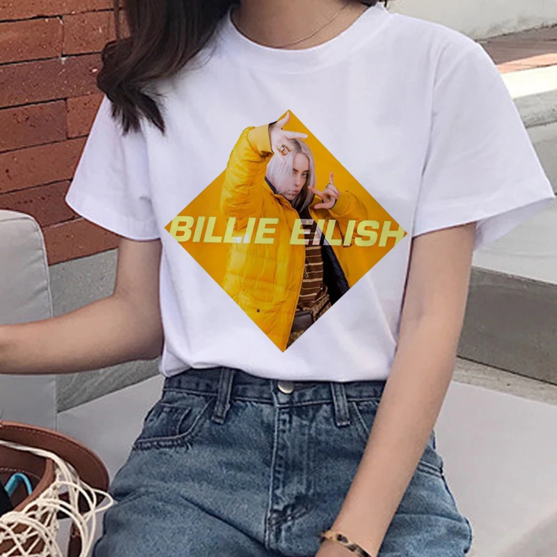 Билли эйлиш Харадзюку футболка для женщин I Am A Bad Guy Ullzang Graphic футболка Эстетическая забавная футболка с героями мультфильмов 90s футболки для женщин - Цвет: B69P