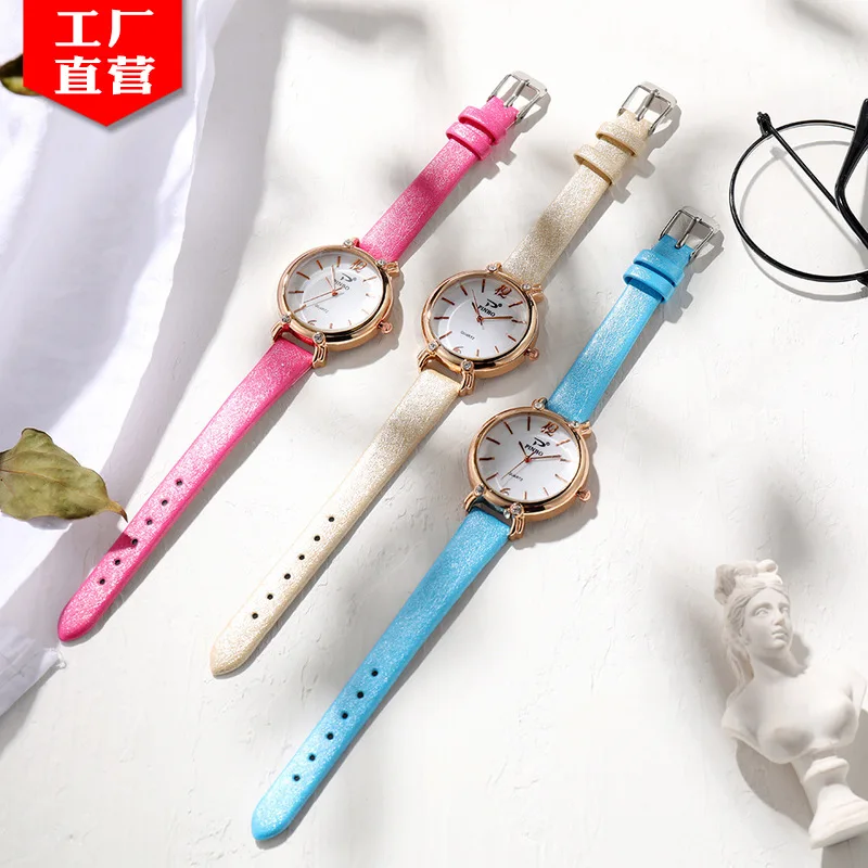 

Creative Struggle Home New Style Cross Brushed Watch Strap 4 Crystal Case Watch Mori Girl Hipster Ladies' Watch