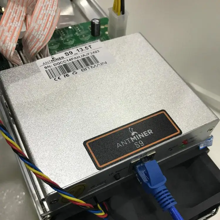 Б/у б/у antminer s9 s9i s9j с оригинальным БП для биткойнов, асик-Майнер S9 ant miner