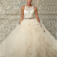 2 шт бальные платья Бальные платья Коралловый бежевый тюль кружева Бальные платья 15 лет с шарфом без рукавов