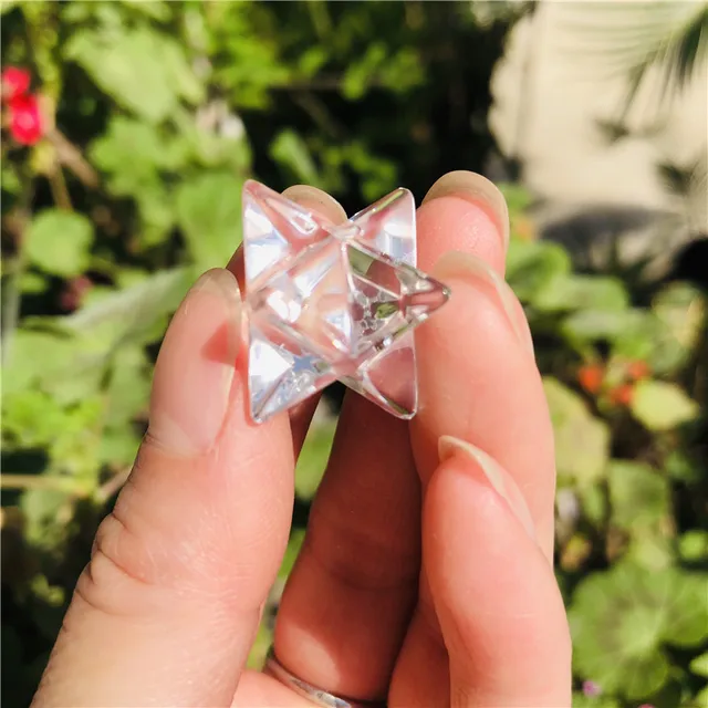 Természetes Tiszta Kristály Merkaba Inga Kristálykövek Csillagok Enerka Minerals Ékszerek Gyógyító Dekoráció - Image 5