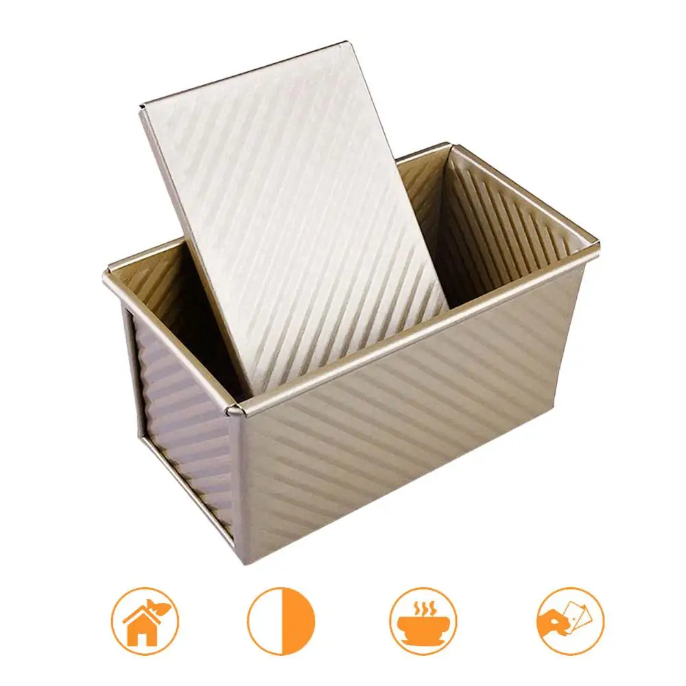 

Rectangular Loaf Pan Carbon Steel Non-stick Bellows Cover Toast Box Mold Bread Mold Eco-Friendly Baking Tools for Cakes