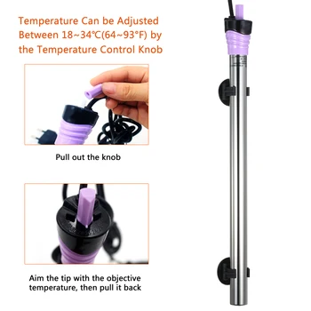 

50/100/200/300/500W Submersible Aquarium Heater Thermostat Stainless Electric Aquarium Heating Rod Fish Tank Accessories EU Plug