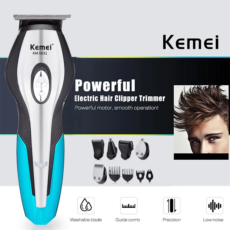 Kemei 11 в 1 Профессиональная электрическая машинка для стрижки волос для мужчин триммер Стрижка волос Бритва для носа борода бритва Инструменты для укладки бритья