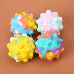 Cubo antiestrés de bolas de arcoíris para niños, juguetes antiestrés de burbujas de empuje, bola elástica 3D de descompresión, juguetes para aliviar el estrés