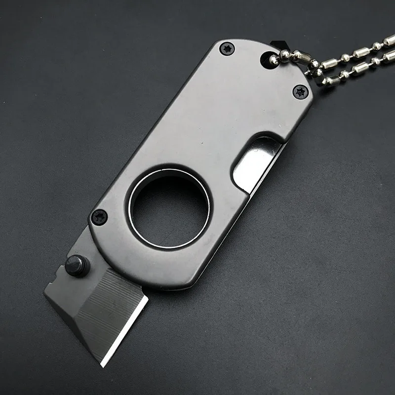 Swayboo портативное кольцо ожерелье нож, инструмент для повседневного использования Многофункциональный Открытый самообороны складной нож со стеклянным выключателем