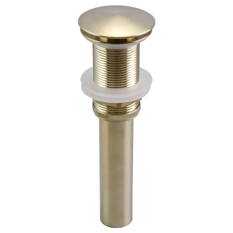 Brushed Gold Solid Brass Pop-Up Drain with Overflow