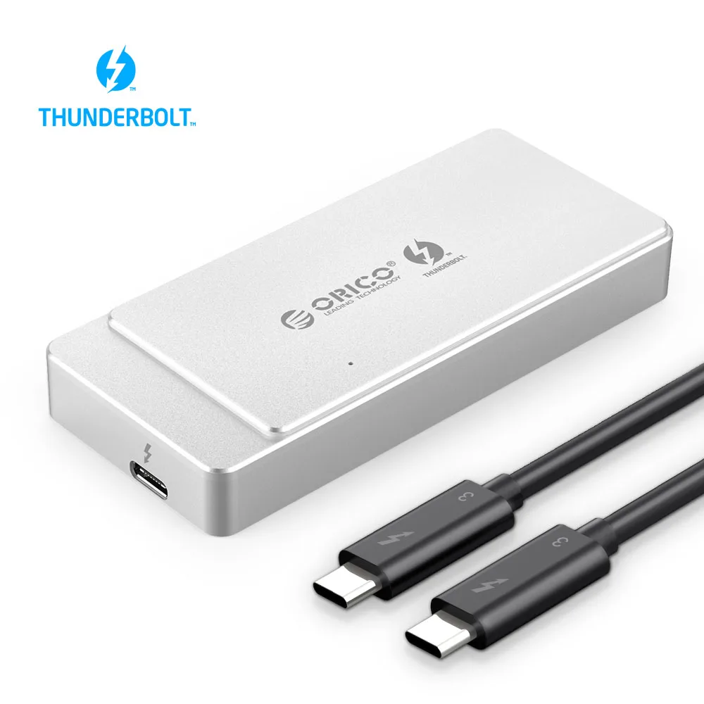 ORICO Thunderbolt 3 M.2 Накопитель SSD с протоколом NVME корпус 40 Гбит/с Поддержка 2 ТБ алюминий с 40 Гбит/с Thunderbolt 3 C к C кабель для окна Mac - Цвет: Silver