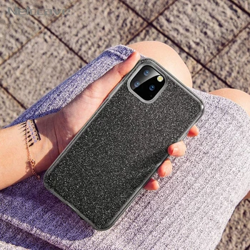 

10Pcs Luxury 3 in 1 Gradient Glitter Phone Case For iPhone 11 Pro Clear PC+TPU Bling Silicone Cover For Apple iPhone 11 Pro Max