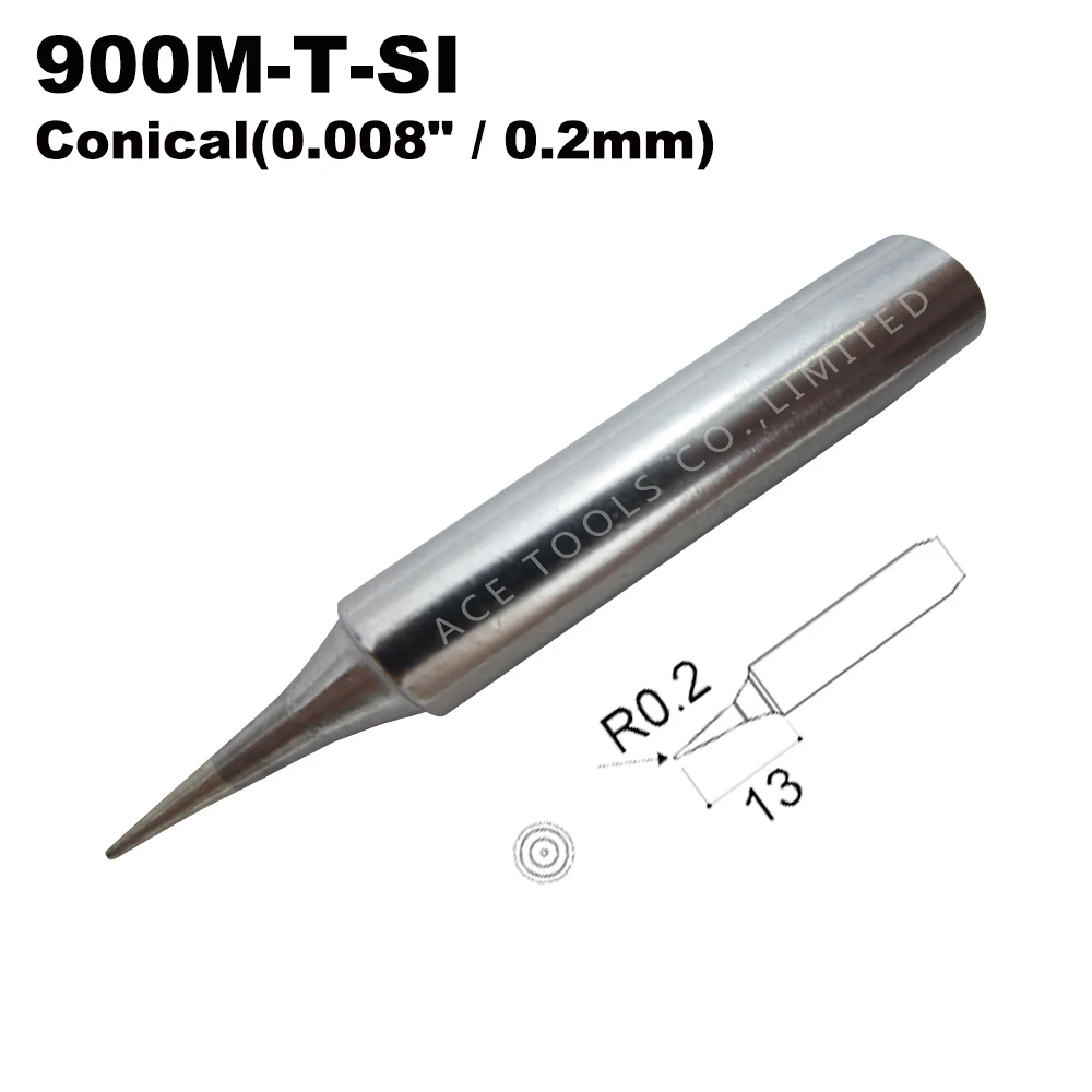 

5 PCS Soldering Tip 900M-T-SI Conical 0.2mm for Hakko 936 907 Milwaukee M12SI-0 Radio Shack 64-053 Yihua 936 X-Tronics 3020 Iron