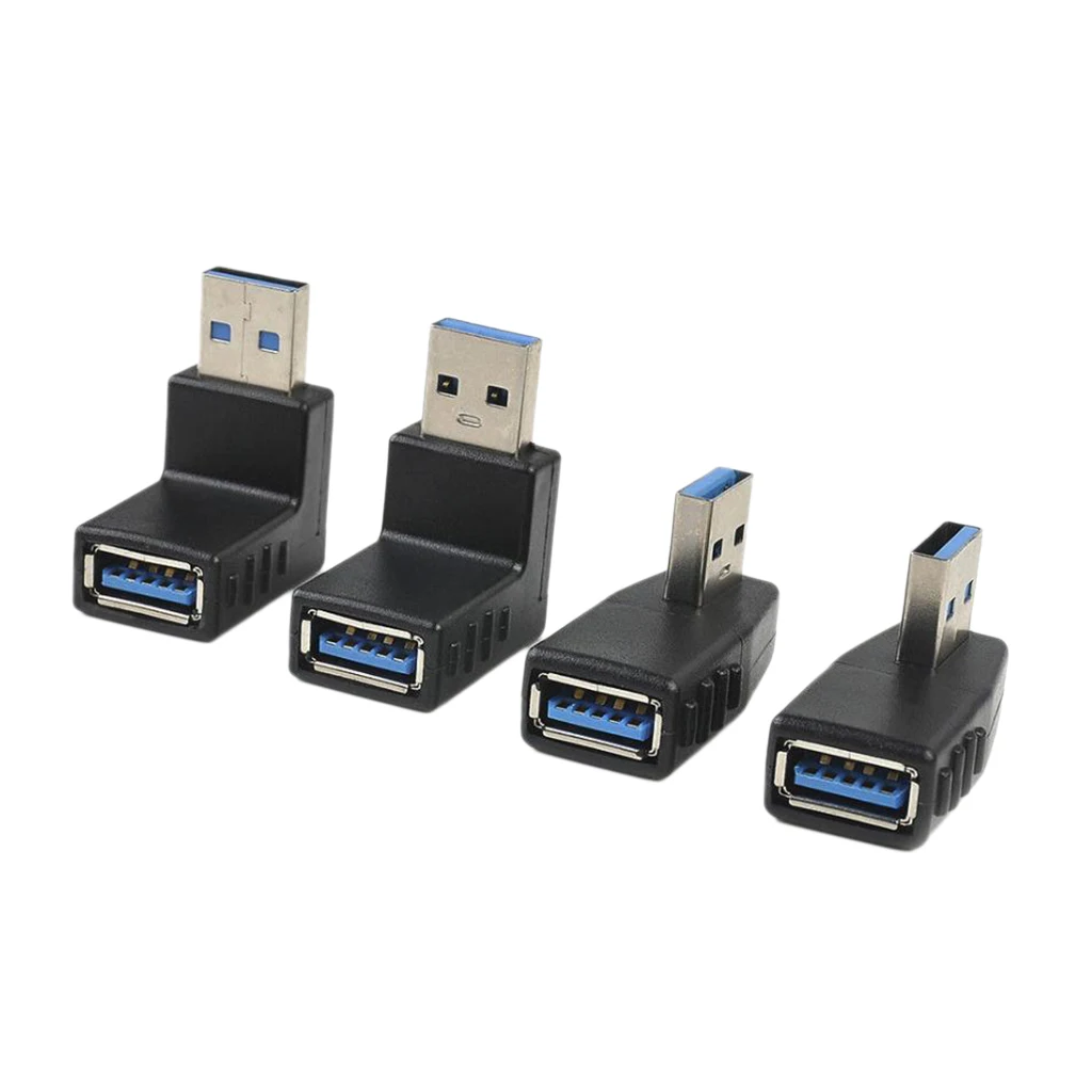 4 шт. USB3.0 A штекер к гнезду 90 градусов разный угол штепсельной вилки расширение