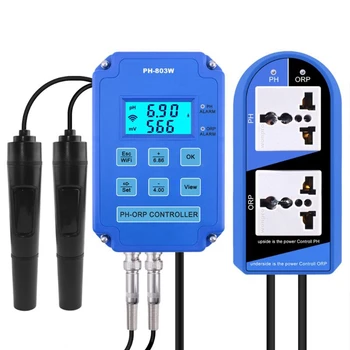 

PH ORP Redox Controller Wifi Output Power Relay Monitor for Aquarium Hydroponics Plant Pool Replaceable Probe