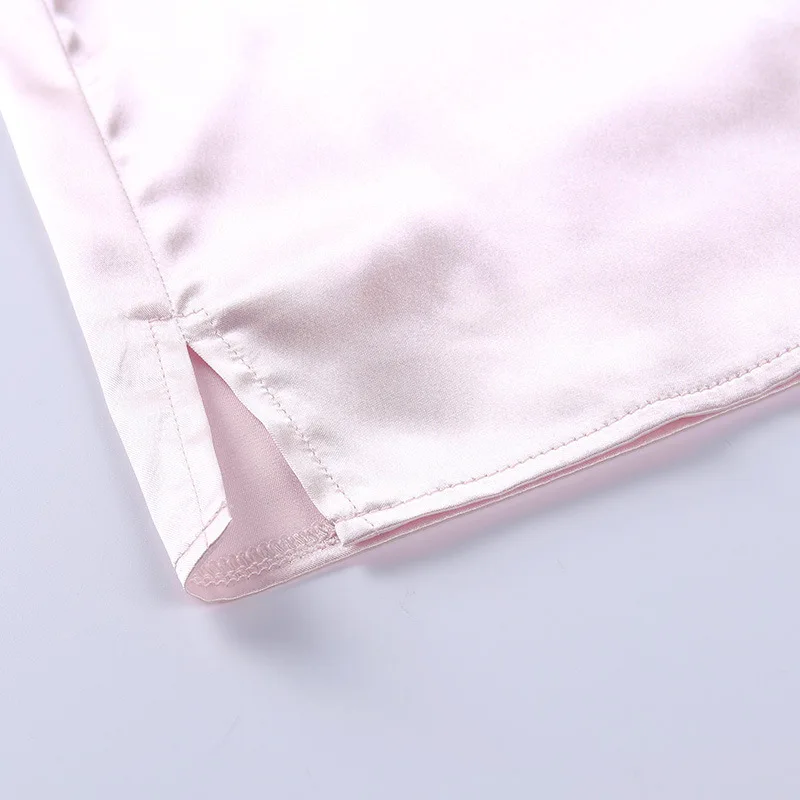 Ladies Work Wear Turn Down Collar Pink Female Satin Silk Pink Shirts Blouse Women Tops Blusas Femininas Elegant Short Sleeve Top