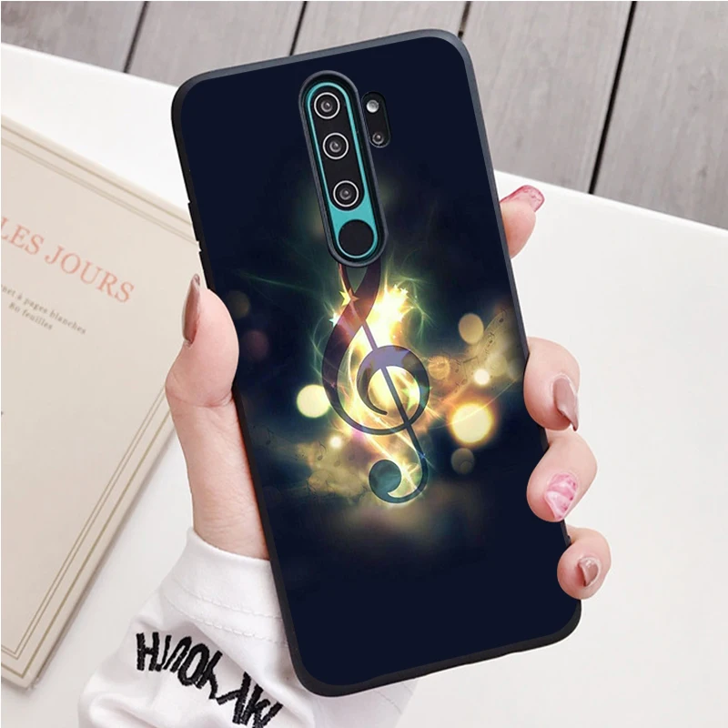 Musical Notes Violin black Silicone Phone Case For Redmi note 8 7 Pro S 8T for redmi 9  7A Cover best flip cover for xiaomi Cases For Xiaomi